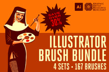 Load image into Gallery viewer, Adobe Illustrator Brush Bundle
